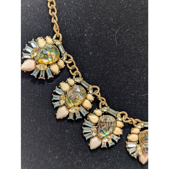 Women's Fashion Jewelry Statement Bib Necklace Opalescent - Picture 3 of 12